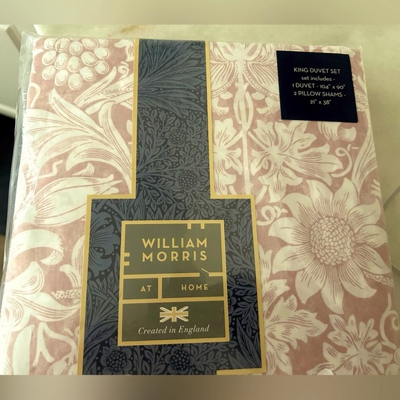 Williams Sonoma William Morris SUNFLOWER PLASTER King duvet